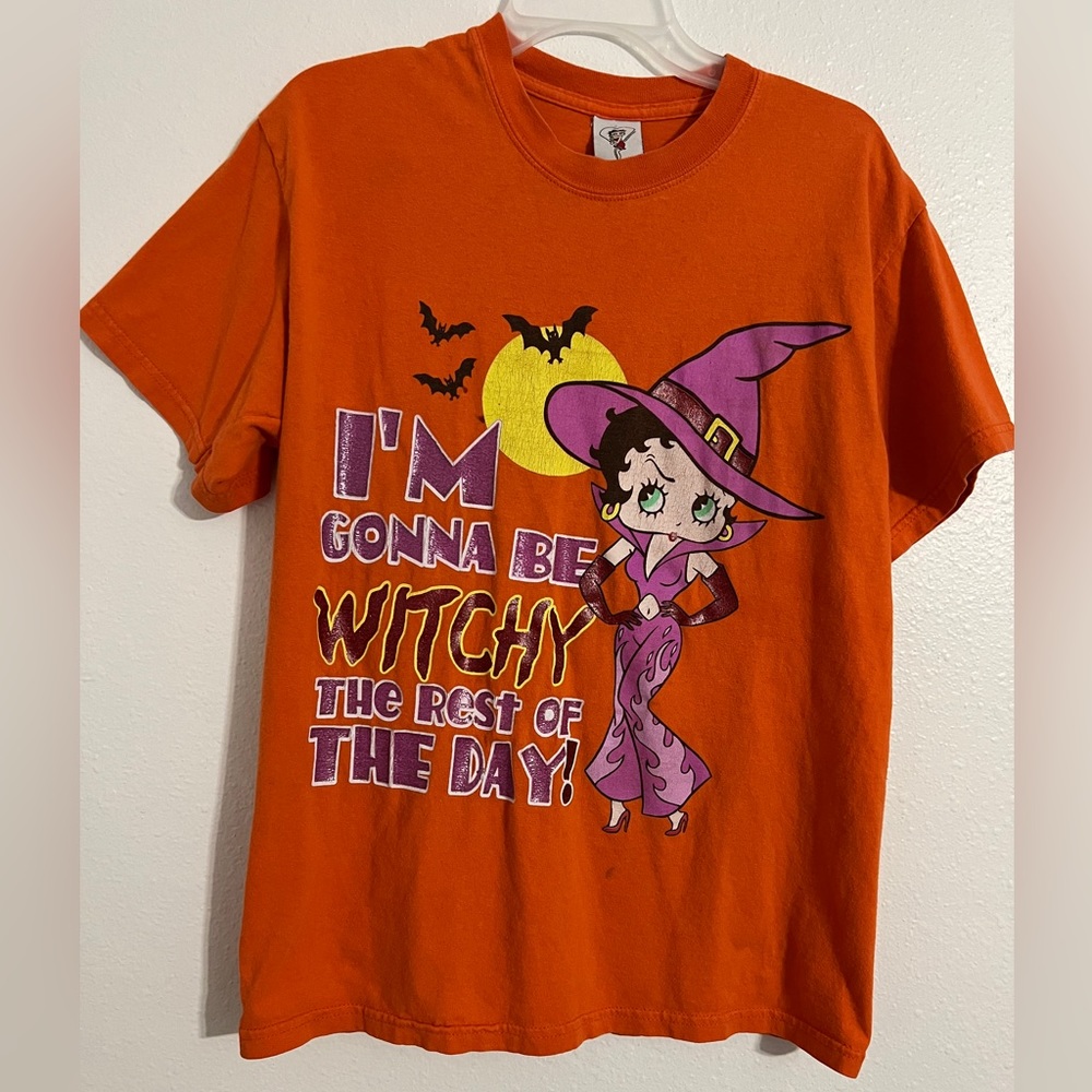 Vintage Betty Boop Boo Halloween T-Shirt I'M GOING TO BE WITCHY Size Medium